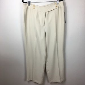 Kate Hill 18W Cream Straight Leg Career Slacks
